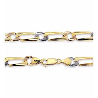 Tri color figaro - anchor 4mm 18kts gold plated chain 8.5’’bracelet chains