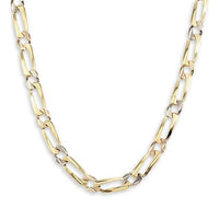 Tri color figaro - anchor 4mm 18kts gold plated chain 22 chains