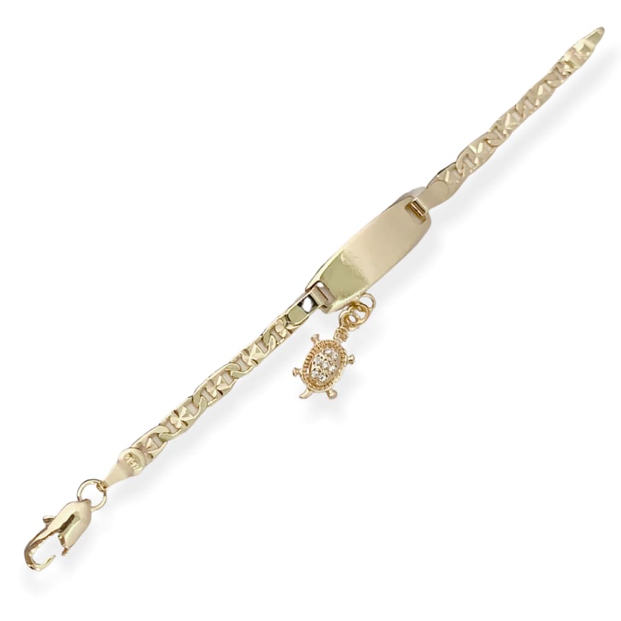 Turtle charm baby id bracelet 18kts of gold plated