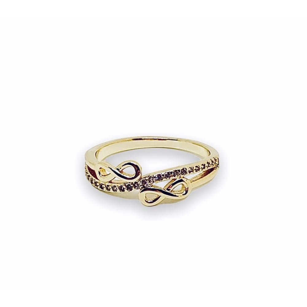 Twins infinity ring 14kts of gold plated