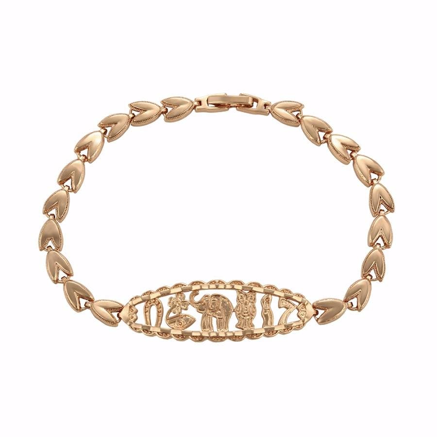 V link good luck bracelet rose gold plated