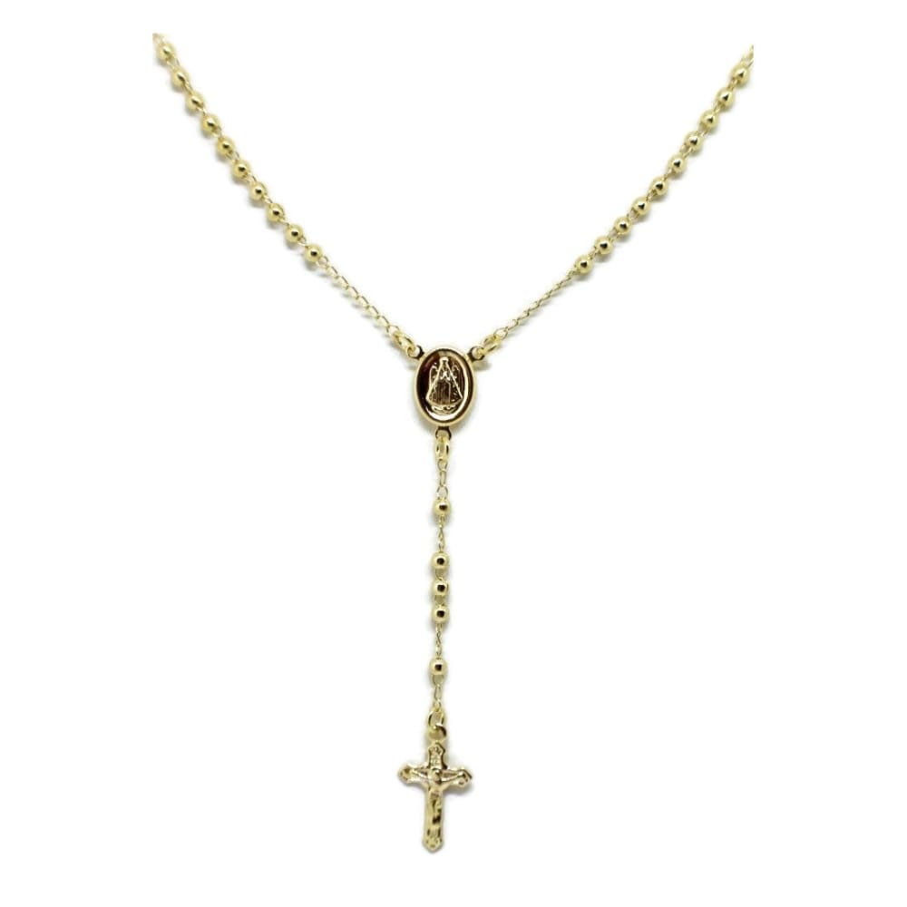 Virgin milagrosa 3mm beads rosary 18kts of gold plated