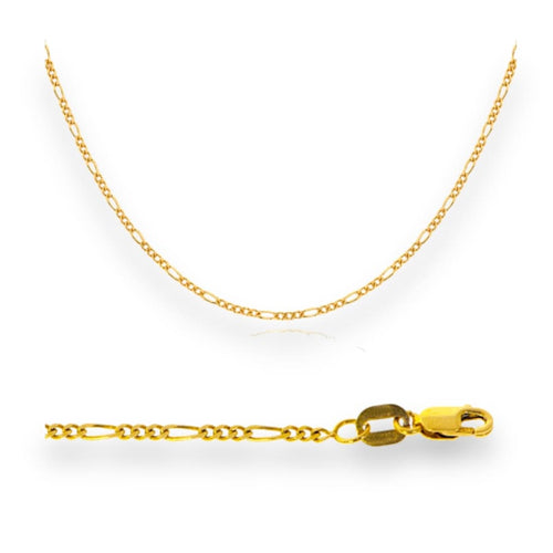 2mm wide figaro chain necklace in 14k solid gold chains