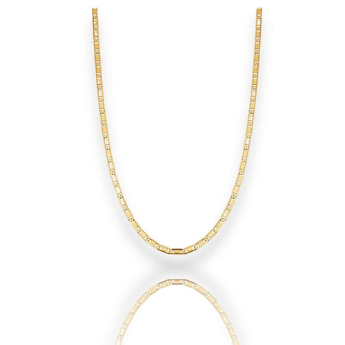 2mm wide valentino chain necklace in 14k solid gold chains