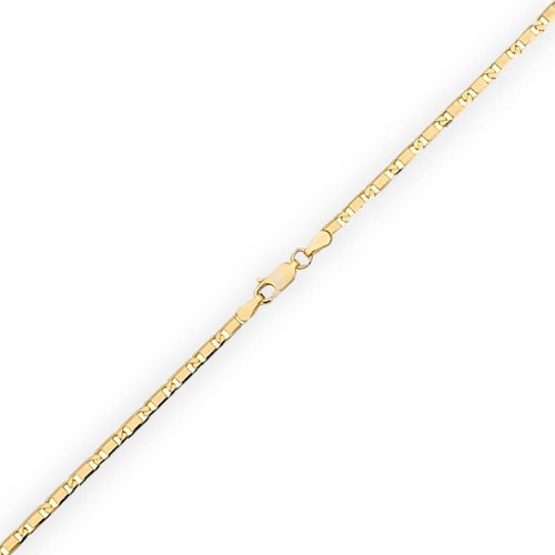 2mm wide valentino chain necklace in 14k solid gold 16’ chains