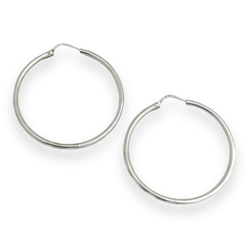 35mm circumference sterling silver mirror hoops earrings