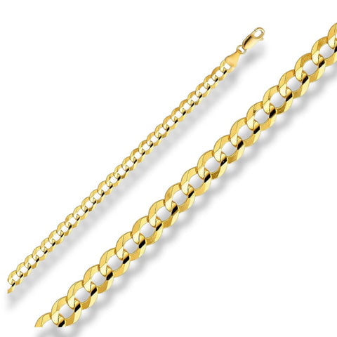 Three color diamond cut cuban link 18k of gold plated chain - necklace