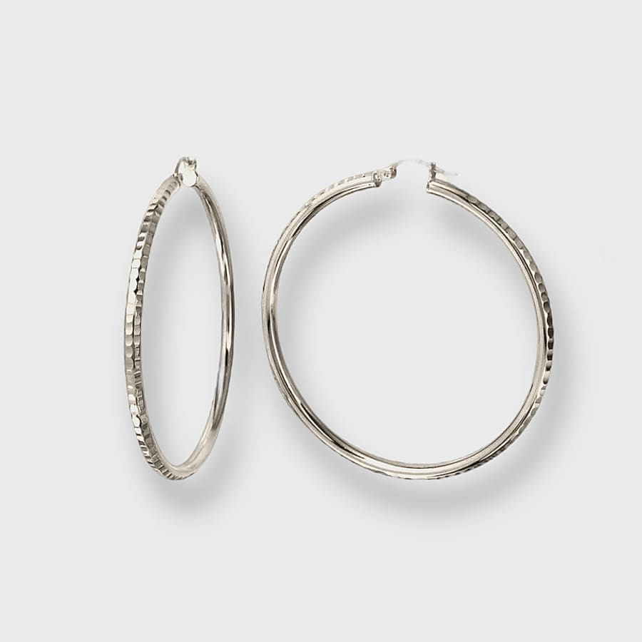 40mm circumference mirrored sterling silver hoops earrings earrings