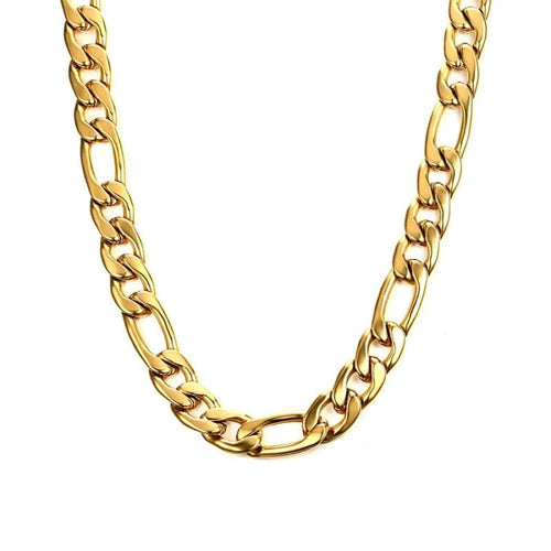 5mm figaro chain necklace in 18k of gold plated 28’ chains