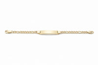 6mm wide id plate figaro link 8.5” length bracelet 18kts gold plated bracelets