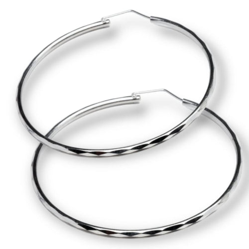 70mm circumference sterling silver mirror hoops earrings