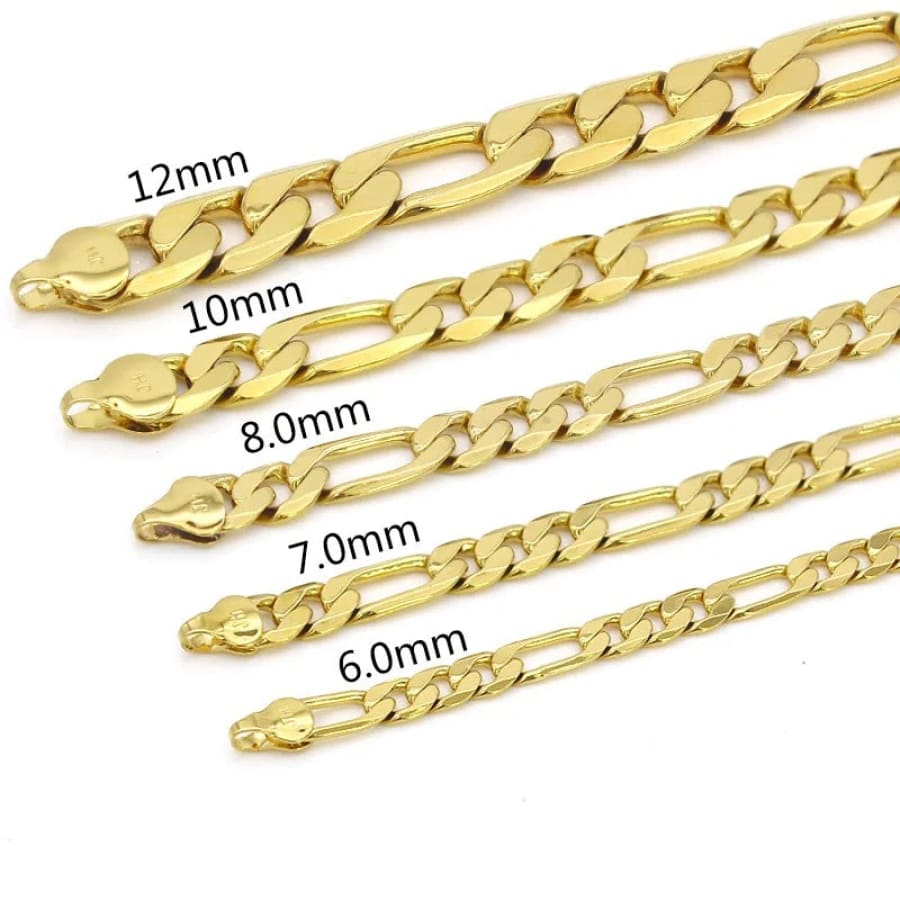 7mm wide figaro bracelet in 18k of gold plated bracelets