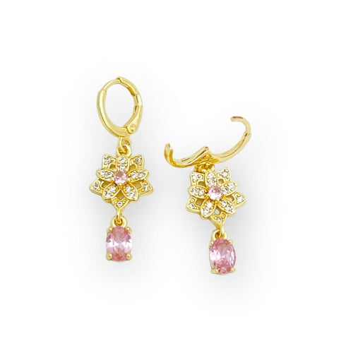 Antoinette pink earrings gold-filled