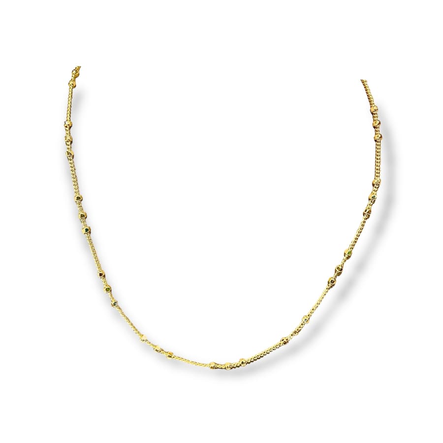 Ball chain necklace in 14k of gold plated chains