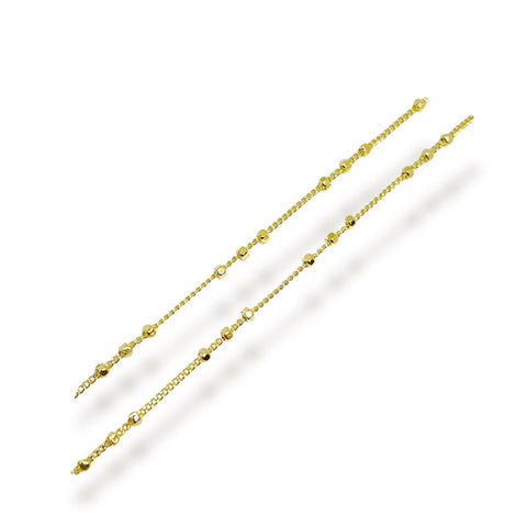 3mm star diamond cut 18k of gold plated chain - necklace