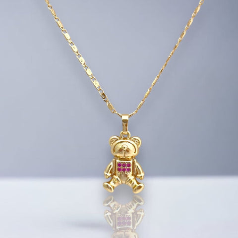 Cz heart charm and necklace gold plated