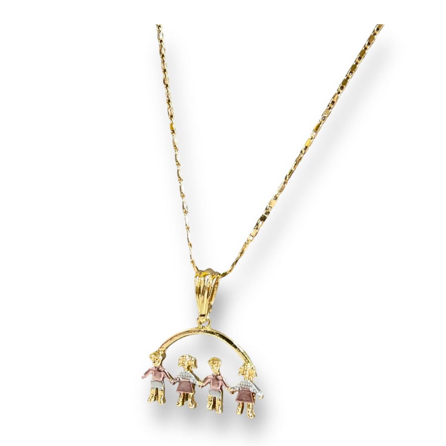 Two boys two girls charm pendant necklace in of 14k gold plated three colors / bgbg necklaces
