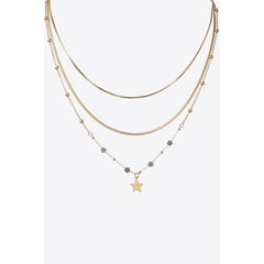 Cait mini star triple-layered stainless steel necklace gold / one size chains