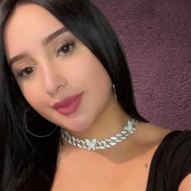 Clear butterfly rhinestones crystals silver plated choker necklace