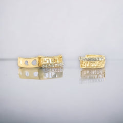 Clear stones huggies hoop earrings in 18k of gold plated earrings