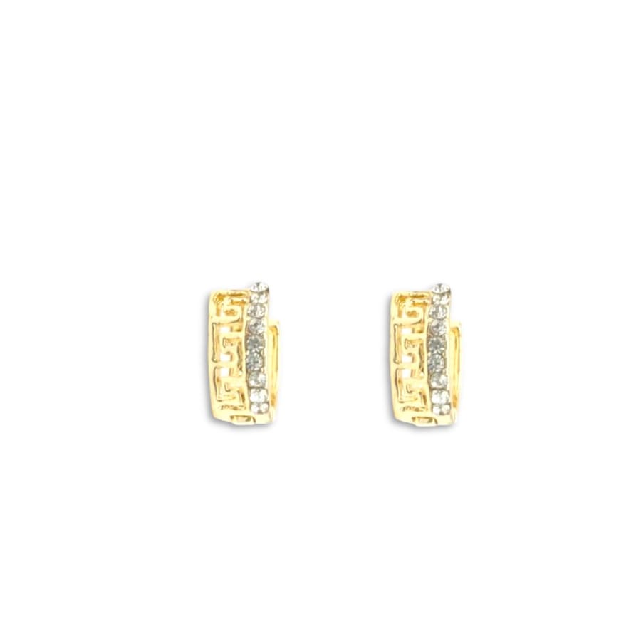 Clear stones huggies hoop earrings in 18k of gold plated earrings
