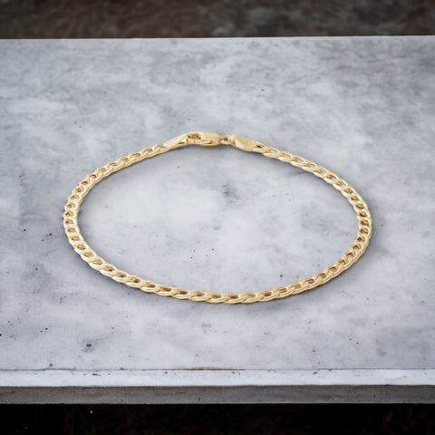 5mm concavo figaro 18k gold plated chain