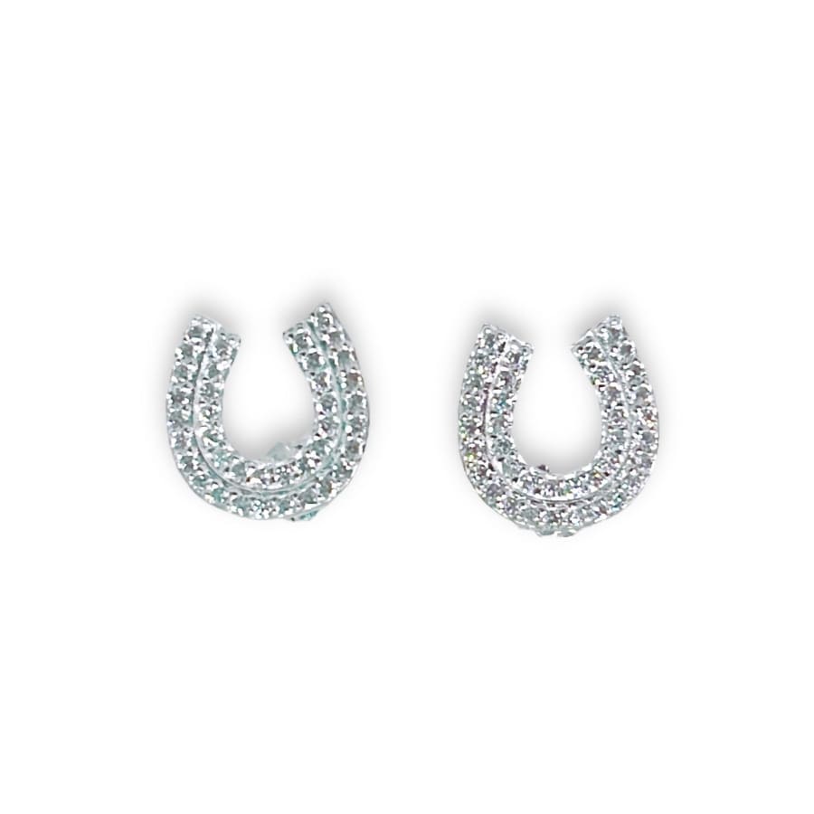Cz horse show.925 sterling silver studs earrings earrings