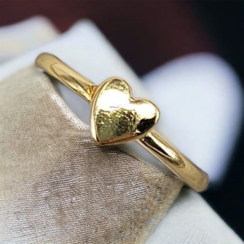 Stainless steel heart charm ring