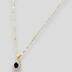 Diana crystals chain necklace in 18k of gold plated