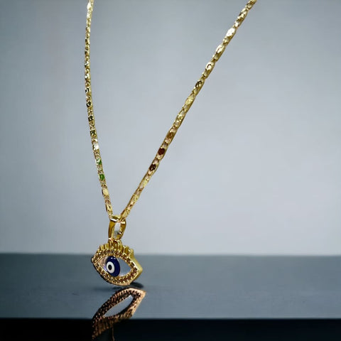 Cz black and pink clover petals and crystals white pendant necklace in 18k gold filled