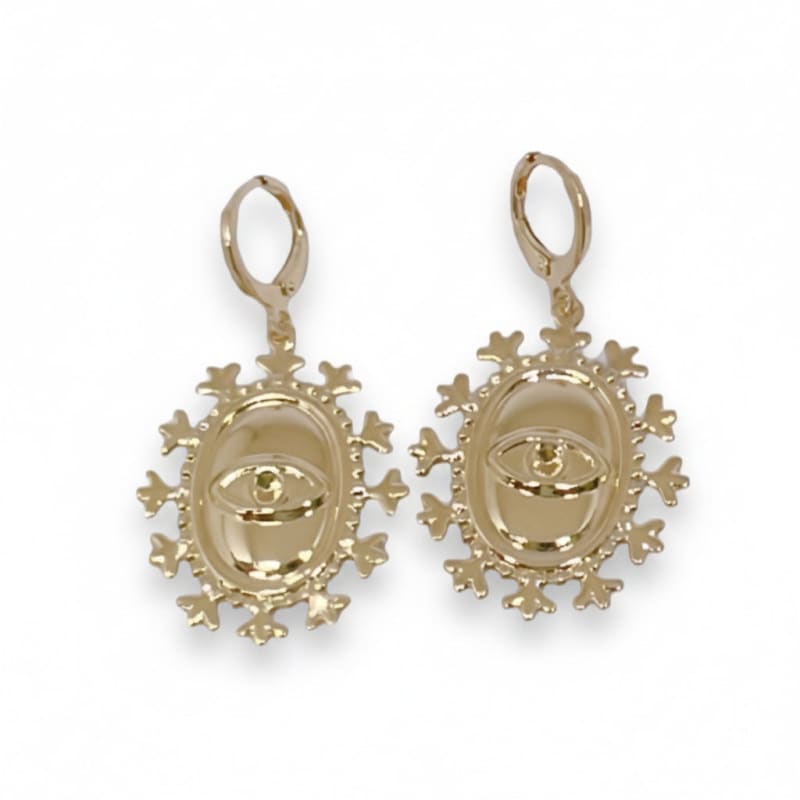 Eye drop earrings in 18k of gold plated earrings