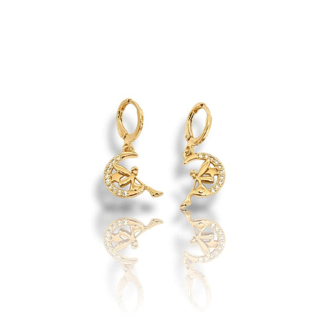 Enamel heart cz earrings 18kts of gold plated