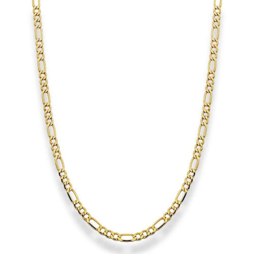 Figaro chain 3mm wide by 28” length gold filled
