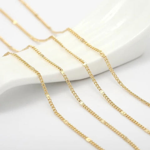 2mm wheat spiga 18k gold plated chain