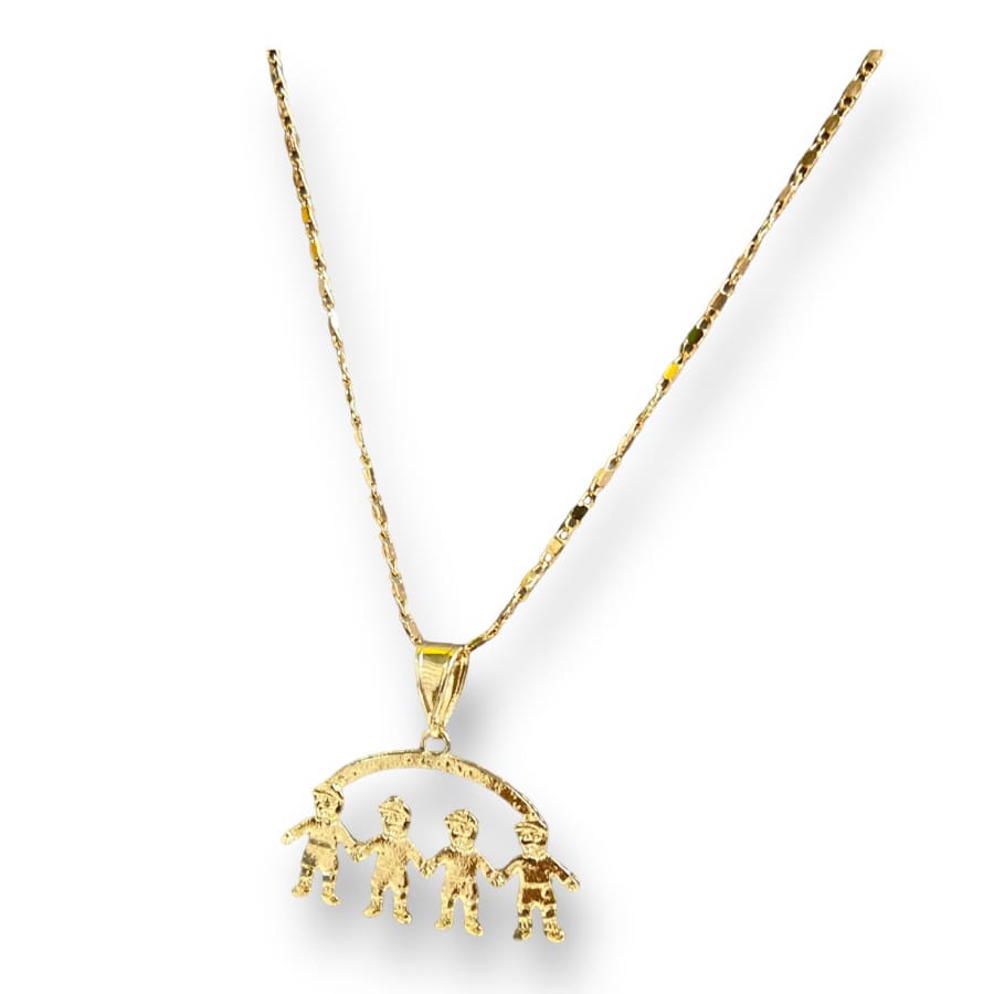 Four boys charm pendant necklace in of 14k gold plated gold plated necklaces