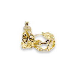 Frances bucket basket wave hoop earrings in 18k of gold plated earrings