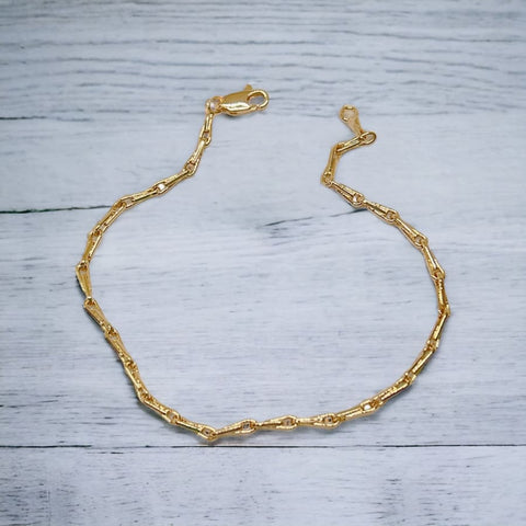 Figaro 6mm 18k gold plated chain