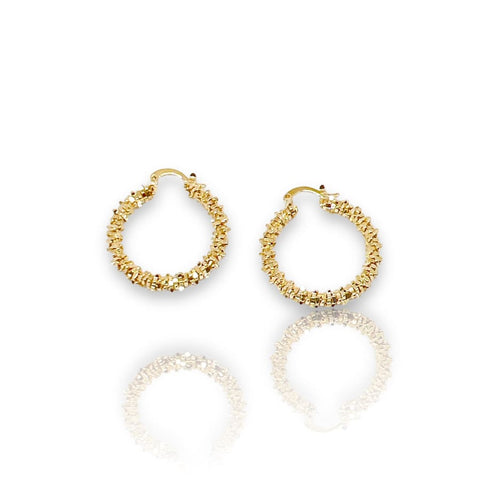 Tribal filigree hoops earrings 18kts of gold plated
