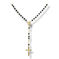 Guadalupe black 6mm beads gold-plated rosary chains