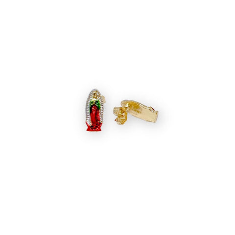Chandelier tri-color lever-back 18k of gold plated earrings
