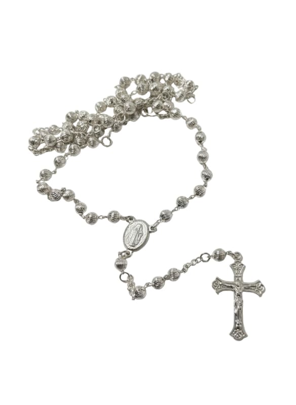 Guadalupe rosary silver plated beads chains
