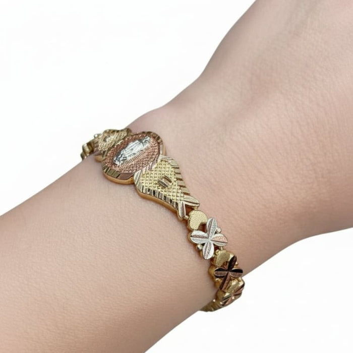Guadalupe three color gold plated bracelet bracelet