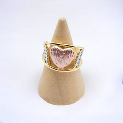 Heart open size ring in 18k of gold plated rings