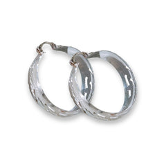 Hollow filigree 35mm circumference sterling silver hoops earrings earrings