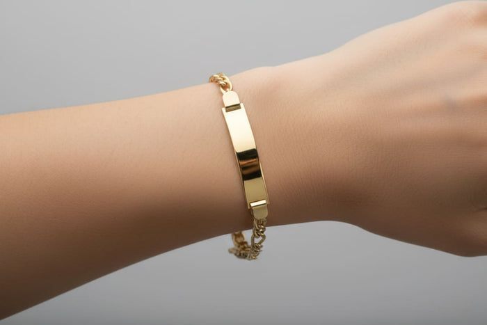 Id pate figaro link bracelet 18kts gold plated 6 bracelets