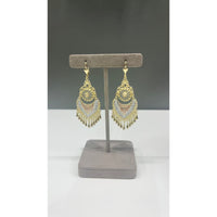 Chandelier tri-color lever-back 18k of gold plated earrings earrings