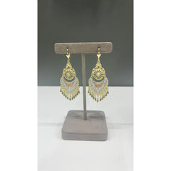 Chandelier tri-color lever-back 18k of gold plated earrings earrings