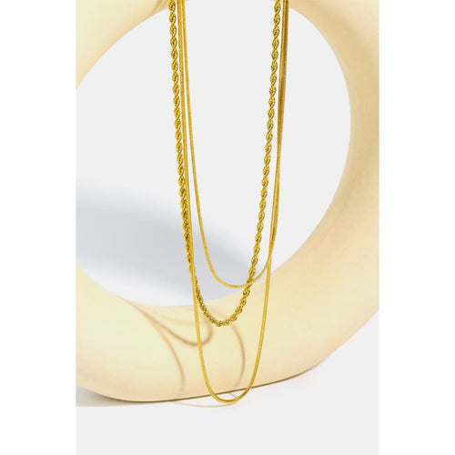 Kara stainless steel 18k gold plated triple layer necklace gold / one size chains