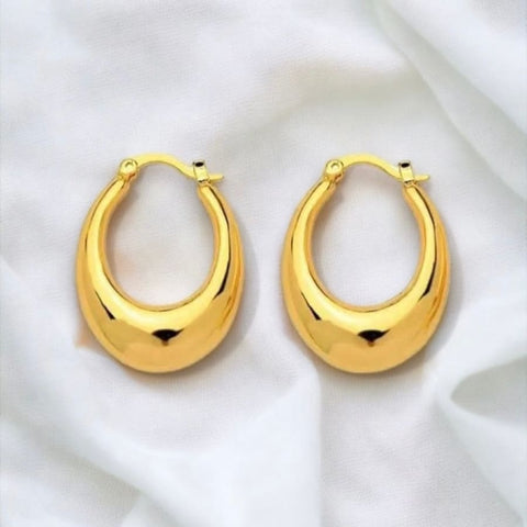 Heart hooks blue eye dropped earrings in 18k of gold plated