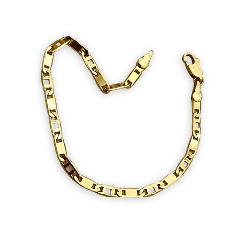 Tri color figaro - anchor 4mm 18kts gold plated chain